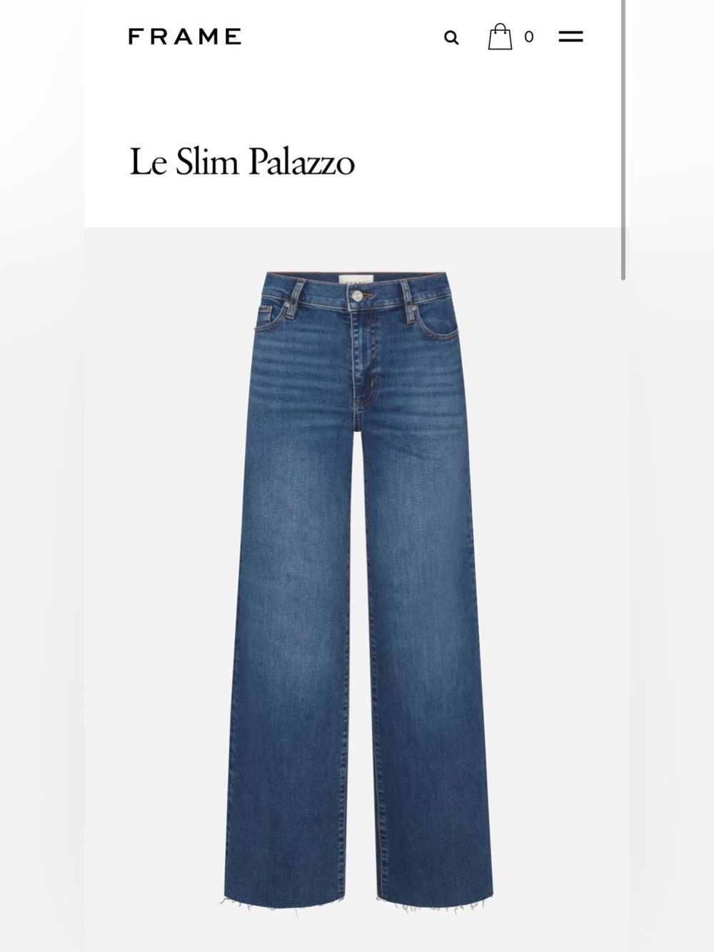 Frame Denim Le Slim Palazzo Jeans in Medium Blue